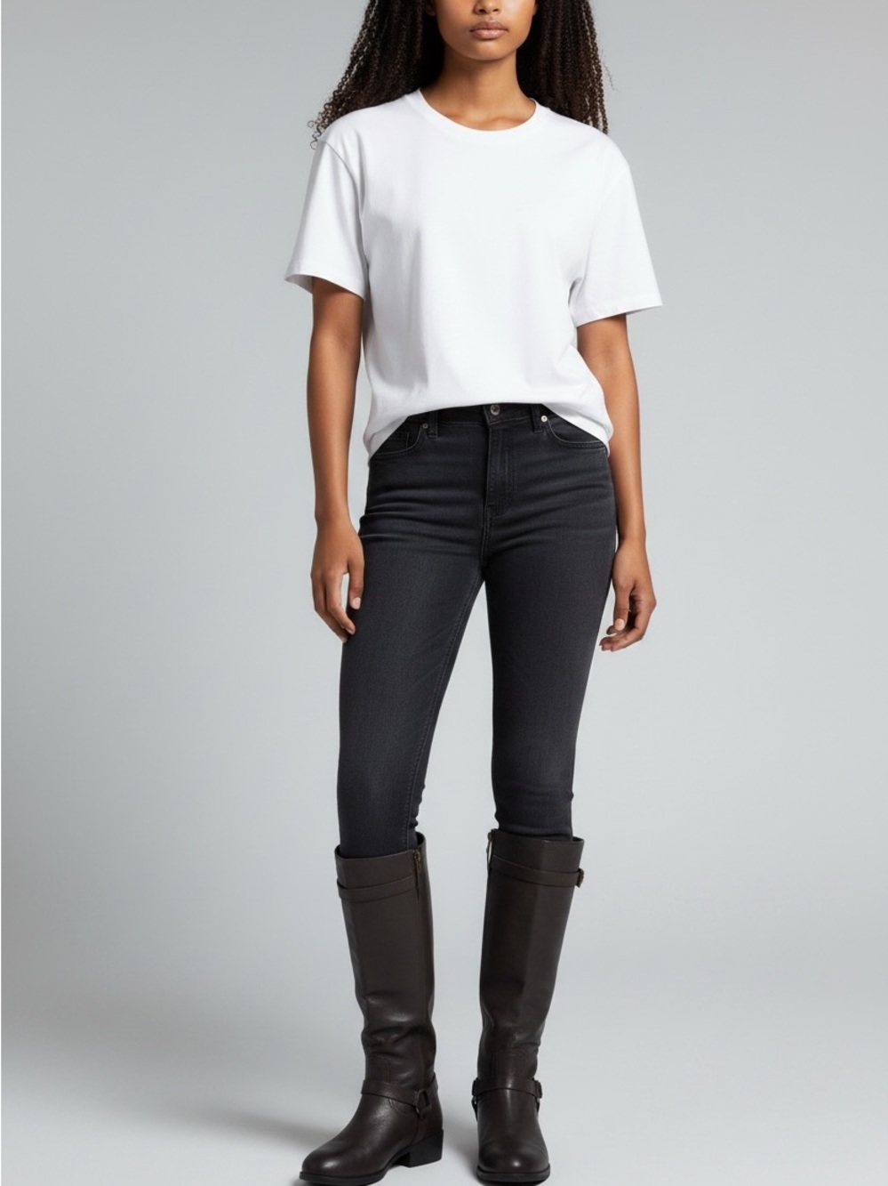 Calvin Klein Dark Brown Leather Knee Boots